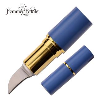 Femme Fatale Lipstick Blue Fixed Blade Knife
