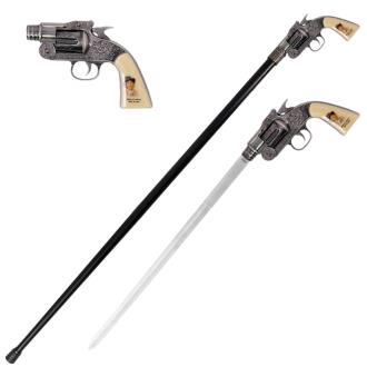 Billy the Kid Revolver Gun Handle Sword Cane