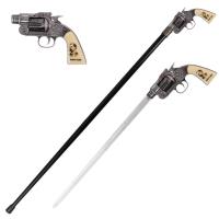 3E1-SI18400-WE - Wyatt Earp Revolver Gun Handle Sword Cane