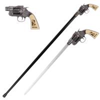 3E1-SI18400-WE - Wyatt Earp Revolver Gun Handle Sword Cane