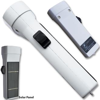 Solar Power Flashlight White