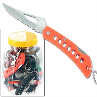 Flipper Folding Pocket Knife Jar 24 Piece MK-AL14-6R - Knives