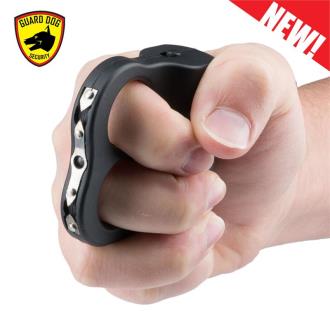 LED Knuckle Stun Gun Black Self Defense Weapon Dual Sparks
