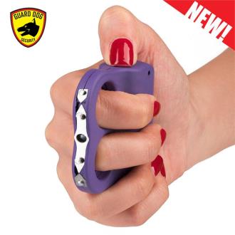 LED Knuckle Stun Gun Purple Self Defense Weapon Dual Sparks