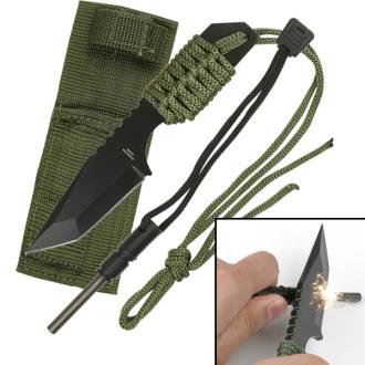 Fire Starter Hunting Camping Knife  W/Flint - 5MM Thick Blade