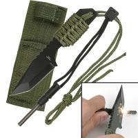 HK-106320 - Fire Starter Hunting Camping Knife W/Flint - 5MM Thick Blade