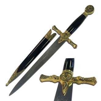 Masonic Dagger Black and Gold