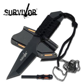 Survivor Fixed Blade Neck Knife with Fire Starter