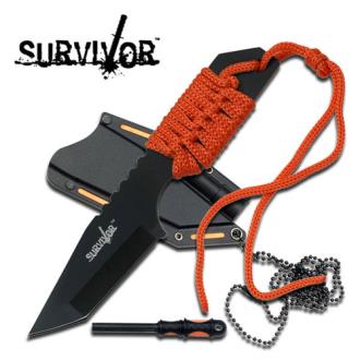 Survivor Fixed Blade Neck Knife with Fire Starter