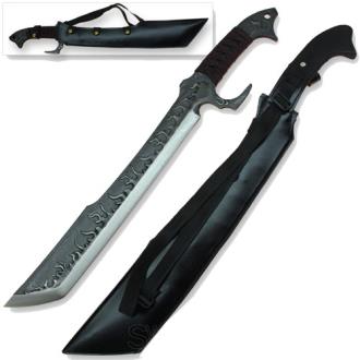 Flame Breeder Cast Iron Fire Cleaver Demon War Machete Sword