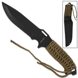 Tactical Combat Full Tang Military Survival Knife Black