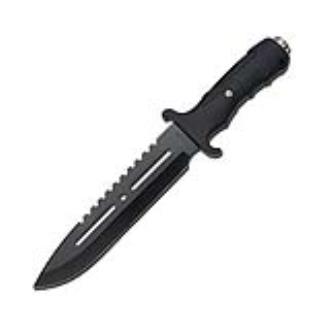 Ultimate Extractor Sawback Bowie Survival Knife with Glass Breaker Black