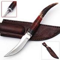 HK2372 - Augusta Trailing Point Hunting Knife Stag Handle