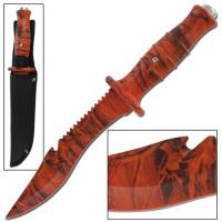 45146-10 - Master Survival Outdoor Hunter Orange Camo Bowie Knife 45146-10 - Knives