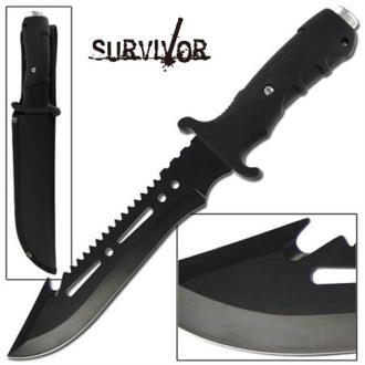 Ultimate Extractor Bowie Survival Knife Black