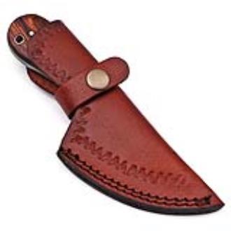 Dewdrop Damascus Steel Full Tang Deer Skinner Knife With Finger Hole