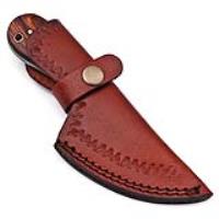 HKD2322 - Dewdrop Damascus Steel Full Tang Deer Skinner Knife With Finger Hole