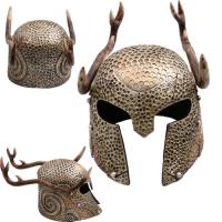 HM-053 - The Elder Scrolls Online Skyrim Elven Helmet w Stag Antlers Elvish Armor Cosplay