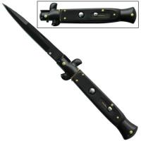 A155KBBK - Il Grande Italian Milano Stiletto Switchblade Black Magic Automatic Knife A155KBBK - Automatic Knives