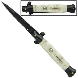 Il Grande Italian Milano Stiletto Black Pearl Automatic Knife A155DB2 - Automatic Knives