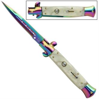 Il Grande Italian Milano Stiletto Titanium Pearl Automatic Knife A155DLR - Automatic Knives