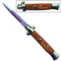 A155KAR - Il Grande Italian Milano Stiletto Switchblade Titanium Rosewood Automatic Knife A155KAR - Automatic Knives