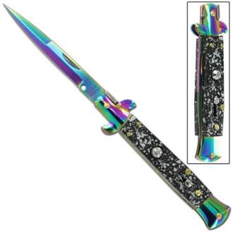 Il Grande Italian Milano Stiletto Titanium Splash Automatic Knife A155PR - Automatic Knives