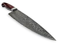 WSDM-2373 - White Deer Damascus Steel Santoku Japanese Chef Knife Red Micarta Handle