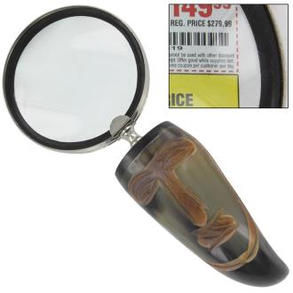 Tribal Horn Magnify Glass Desk Accessory