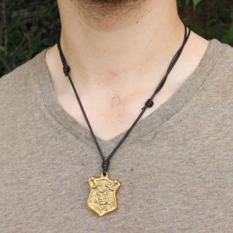 Lions Head Shield Crest Necklace