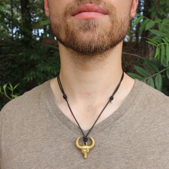 Take the Bull by the Horns Brass Necklace