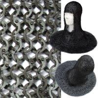IN370 - European Flat Ring Rivet Chain Mail Coif