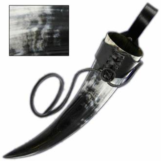 Cow Drinking Horn with Leather Belt Loop