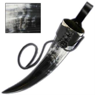 Medieval Viking Drinking Horn & Black Leather Holder W6250 - Medieval Weapons