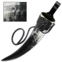 W6250 - Medieval Viking Drinking Horn &amp; Black Leather Holder W6250 - Medieval Weapons