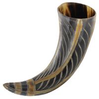 IN4243LHBR - Hand Carved Drinking Horn of Never Ending