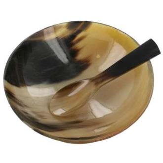 Renaissance Set Buffalo Horn Spoon Bowl 16oz