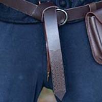 IN60759 - Handmade Leather Farmers Weave Viking Belt Brown