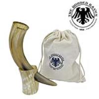 IN60826 - The Hooded Raven Valhalla Awaits Me Drinking Horn Vessel Stand Included