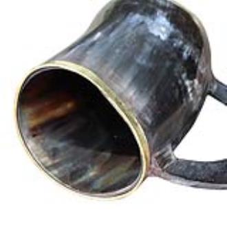 The Hooded Raven ‚Äö√Ñ√∂‚àö√ë‚àö‚àÇ‚Äö√†√∂‚àö¬¥¬¨¬®¬¨¬¢ Functional Pure Brass Rimmed Drinking Horn Mug Tankard Pouch Included