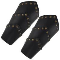 IN6104BK - Handmade Leather Arena of Death Bracer Set