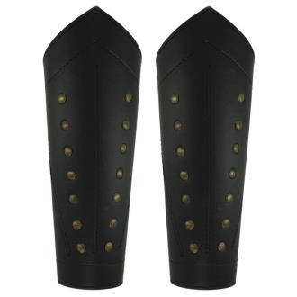 Rangers Sable Studded Leather Greaves