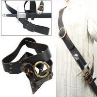 IN6414BK - Leather Right Handed European Baldric Black Belt
