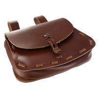 IN6703BR - Medieval Leather Hide Festival Pouch Bag