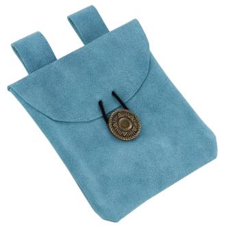 Lights of the Peaceful Blues Suede Leather Pouch