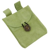 IN6706LG - Growth of Life Green Suede Leather Pouch