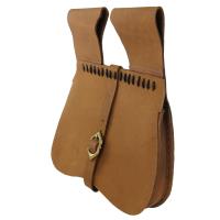 IN6713N - Medieval Renaissance Simple Natural Leather Soldier Pouch