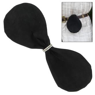 Suede Dark Heart Double Coin Pouch