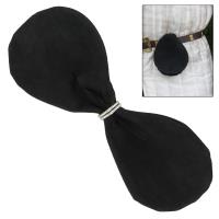 IN6726BK - Suede Dark Heart Double Coin Pouch