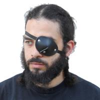 IN6811BK - Leather Handmade Dark as Night Pirate Eye Patch